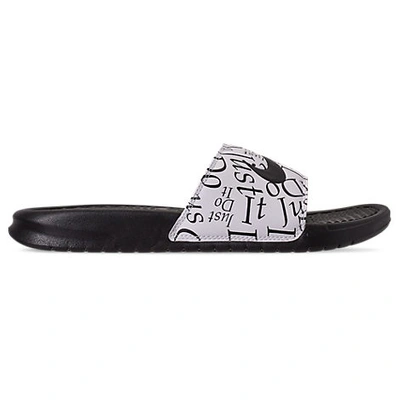 Shop Nike Men's Benassi Jdi Print Slide Sandals In Black