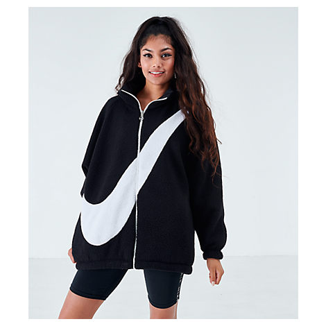 women's nike sportswear swoosh sherpa reversible jacket
