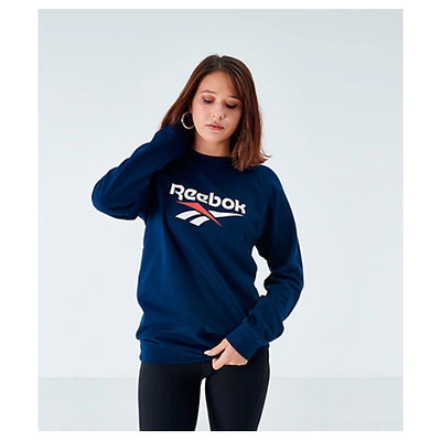 Shop Reebok Women's Classics Vector Crew Sweatshirt In Blue