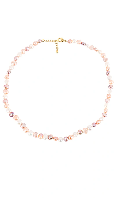 Shop Amber Sceats Small Multi Necklace In Pink,ivory,metallic Gold.