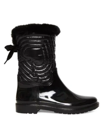 Shop Kate Spade Stormy Quilted Faux Fur Boots In Black