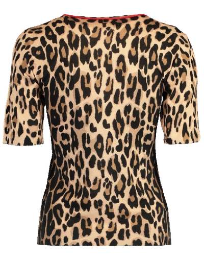 Shop Escada Sanimo Leopard Print Knit Top In Fantasy