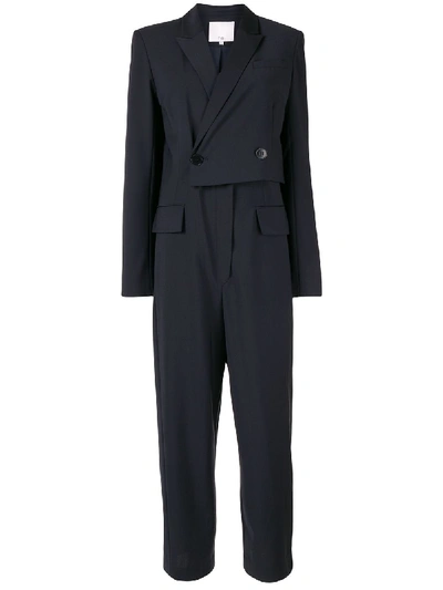 Shop Tibi Tablier Blazer Jumpsuit In Blue