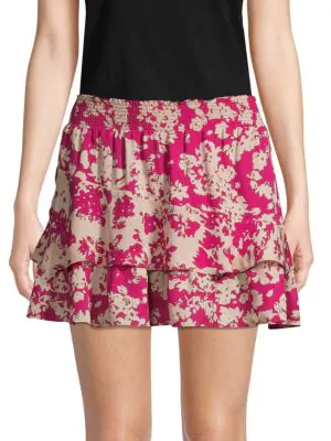 Ramy Brook Abstract-print Mini Skirt In Fuschia Combo | ModeSens