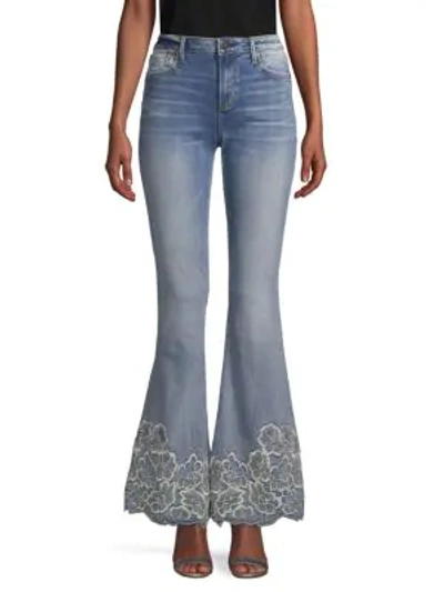 Shop Driftwood Embroidered Flared Jeans In Aruba