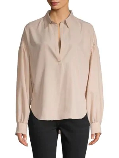 Shop Free People Johnny Collar Top In Pink