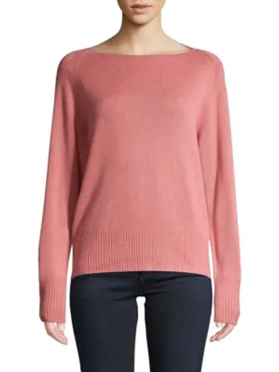 Shop Vince Wool & Cashmere Boat-neck Sweater In Dusty Rose