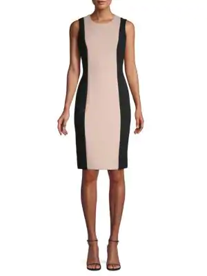 calvin klein colorblock sheath dress