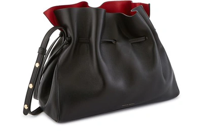 Shop Mansur Gavriel Protea Shoulder Bag In Black-flamma