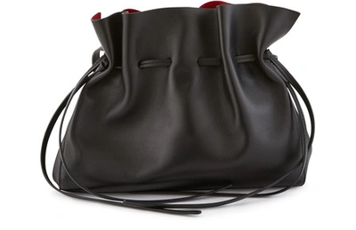 Shop Mansur Gavriel Protea Shoulder Bag In Black-flamma