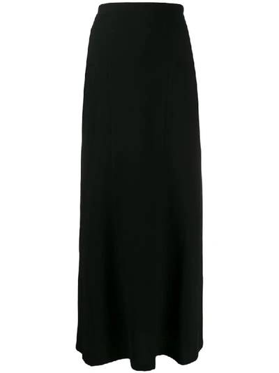 Shop Yohji Yamamoto Knitted Long Skirt In Black