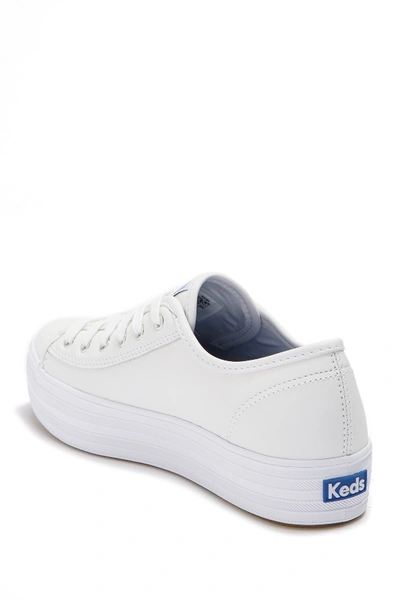Shop Keds Triple Kick Leather Platform Sneaker In White