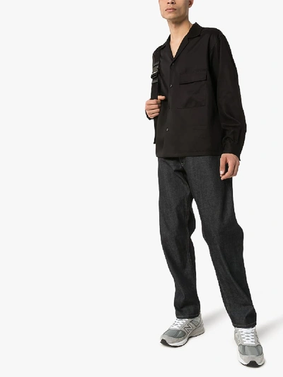 Shop Dashiel Brahmann Lover Long Sleeve Tencel Shirt In Black