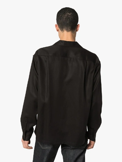 Shop Dashiel Brahmann Lover Long Sleeve Tencel Shirt In Black