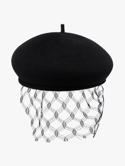 Shop Maison Michel Black Bonnie Felted Wool Hat