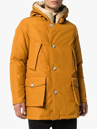 Shop Woolrich Arctic Parka Feather Down Coat In Brown