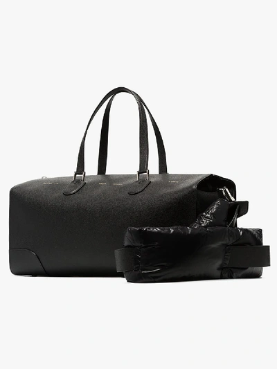 Shop Moncler Black 2  1952 + Valextra Black Leather Weekend Bag