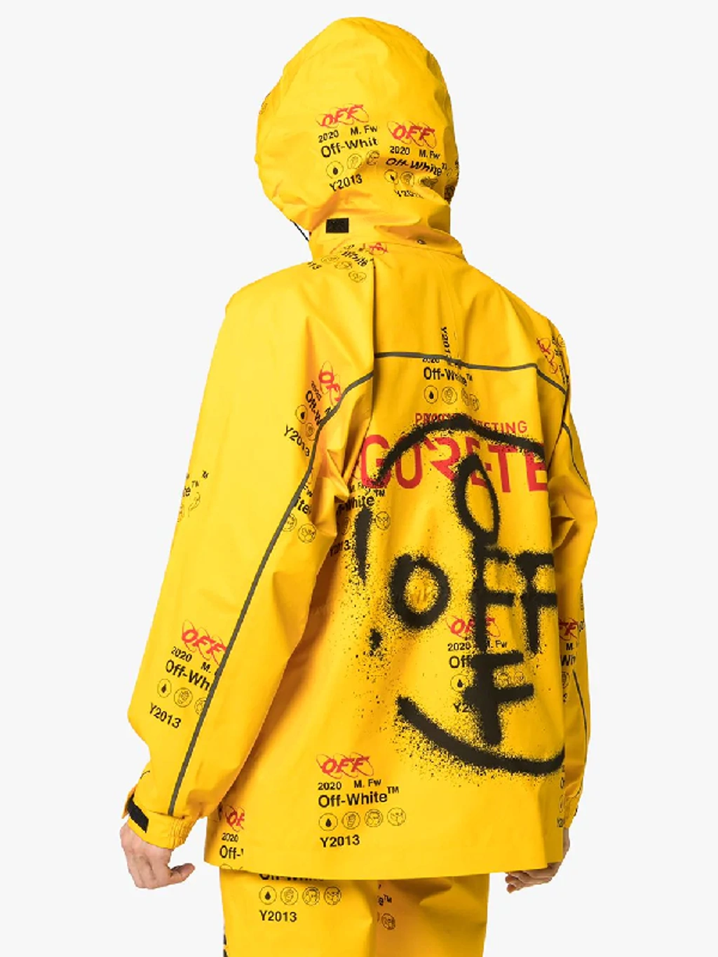 Off white Gore tex Public Television Ski Jacket In Yellow Multi ModeSens