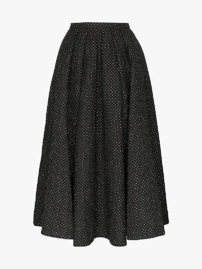 Shop Rosie Assoulin Glitter Polka Dot Skirt In Black