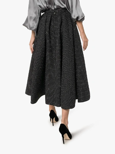 Shop Rosie Assoulin Glitter Polka Dot Skirt In Black
