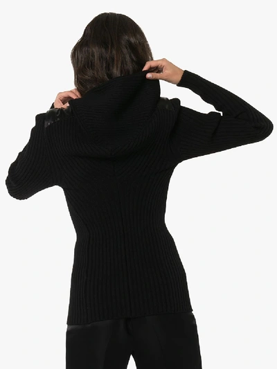 Shop Bottega Veneta Leather Buckle Detail Sweater In Black