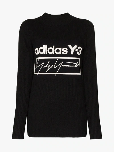 Shop Y-3 Logo Tech Knit Sweater In Black