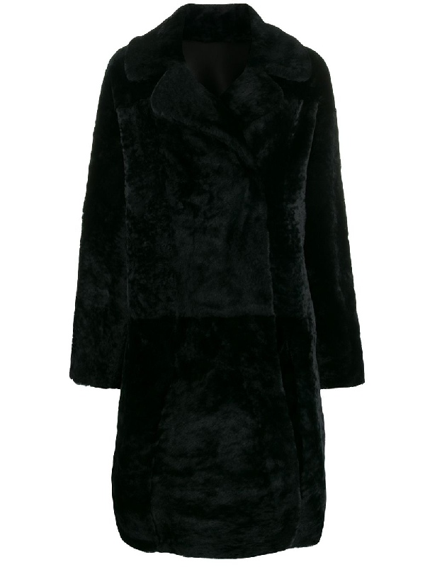 Drome Boxy Fit Double Buttoned Coat In Black | ModeSens