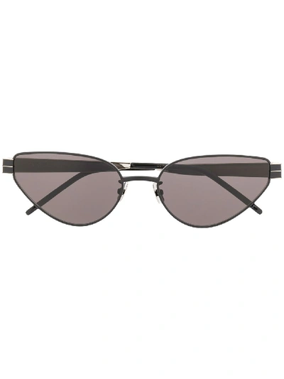 Shop Saint Laurent Cat Eye Frames Sunglasses In Black