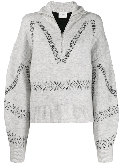 Shop Les Coyotes De Paris High Neck Logo Sweater In White