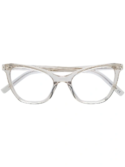 Shop Saint Laurent Cat Eye Glasses In White