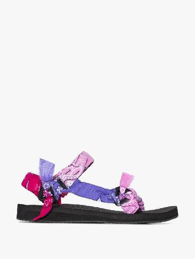 Shop Arizona Love Pink And Purple Trekky Bandana Sandals