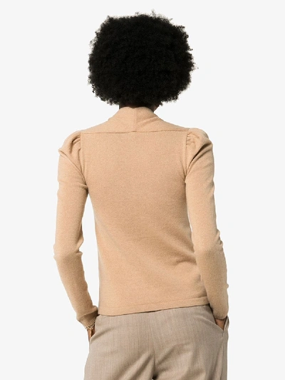 Shop Johanna Ortiz Square Neck Cashmere Sweater In Brown