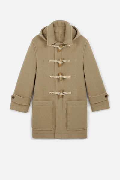 Shop Ami Alexandre Mattiussi Shearling-trimmed Duffle Coat In Neutrals