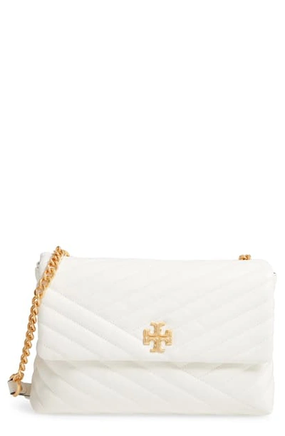 Shop Tory Burch Kira Chevron Quilted Leather Shoulder Bag - Ivory In New Ivory