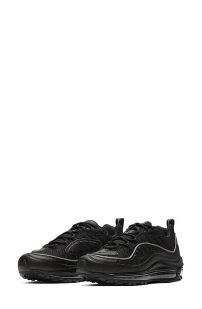 Shop Nike Air Max 98 Running Shoe In Black/ Black/ Off Noir