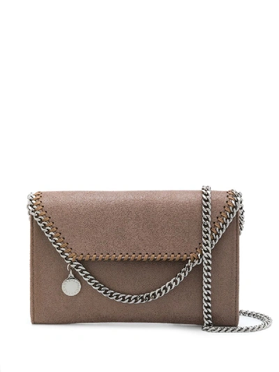 Shop Stella Mccartney Falabella Mini Crossbody Bag In Grey