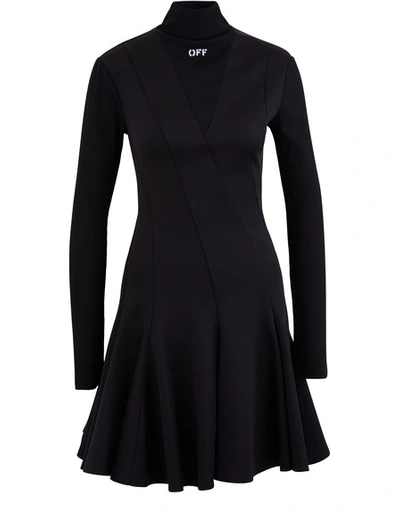 Shop Off-white Flared Dress In Black