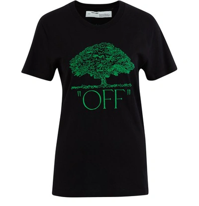 Shop Off-white Off Tree T-shirt In Black/green