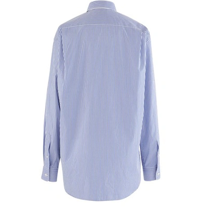 Shop Balenciaga Button Down Shirt In Blue