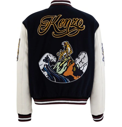 Shop Kenzo Cropped Jacket In Navy