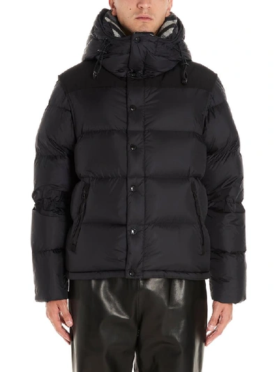 Shop Burberry Removable Sleeve Hooded Padded Jacket In Black