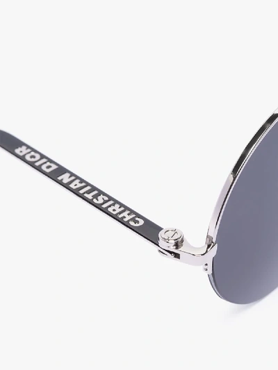 Shop Dior Eyewear Mens Black 1802f Round Sunglasses