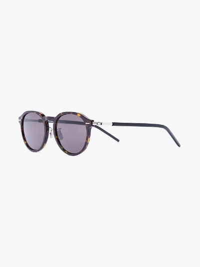 Shop Dior Eyewear Black Technicity Aviator Tortoiseshell Sunglasses