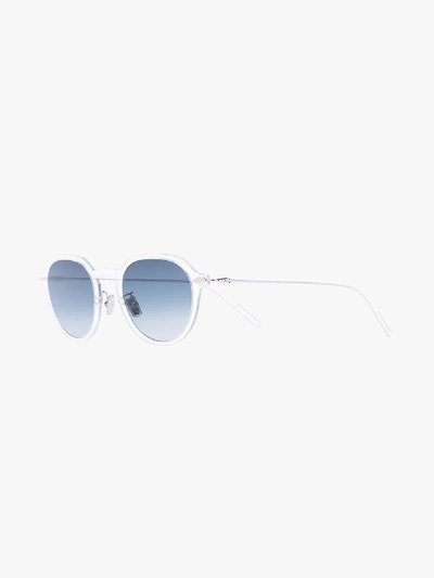 Shop Dior Eyewear Mens Blue Disappear1 Round Sunglasses