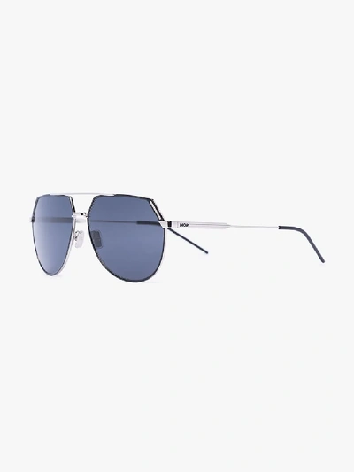 Shop Dior Eyewear Mens Black Riding Aviator Sunglasses