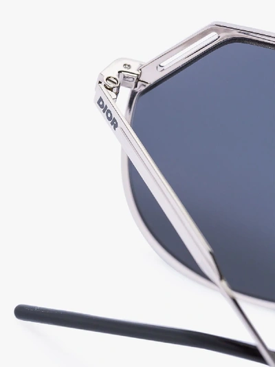 Shop Dior Eyewear Mens Black Riding Aviator Sunglasses