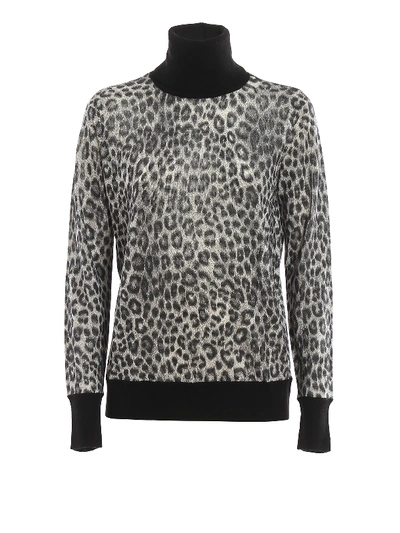 Shop Michael Kors Animal Printed Turtleneck Sweater