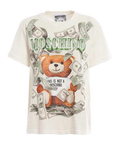 Shop Moschino Dollar Teddy Bear Print T-shirt In White