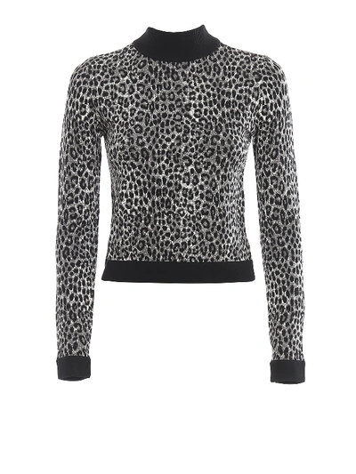 Shop Michael Kors Animal Printed Stretch Sweater