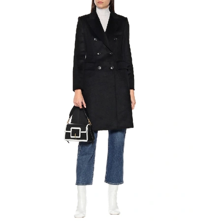 Shop Max Mara Riegel Camel-hair Coat In Black